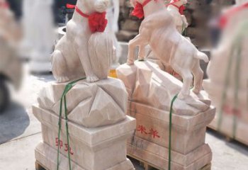 南阳卯兔·晚霞红12生肖石雕兔雕塑