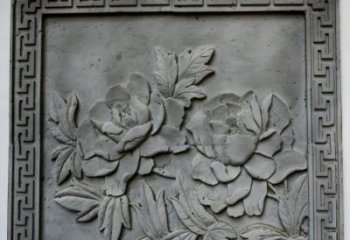 南阳牡丹青石浮雕雕塑-精美的永久装饰