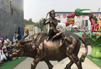 南阳中领雕塑的古典韵味牧童铜雕是一件绝美的雕…