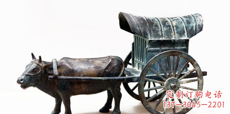 南阳牛车景观铜雕