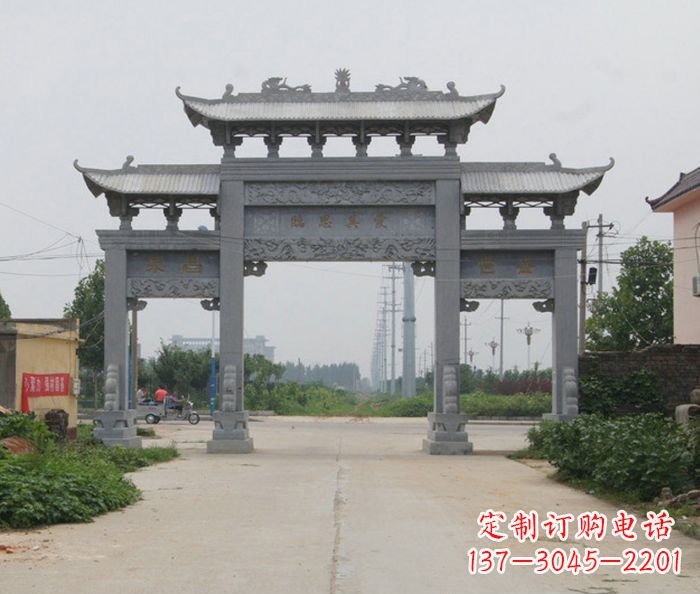 南阳艺术雕塑牌坊精美装饰农村的美丽