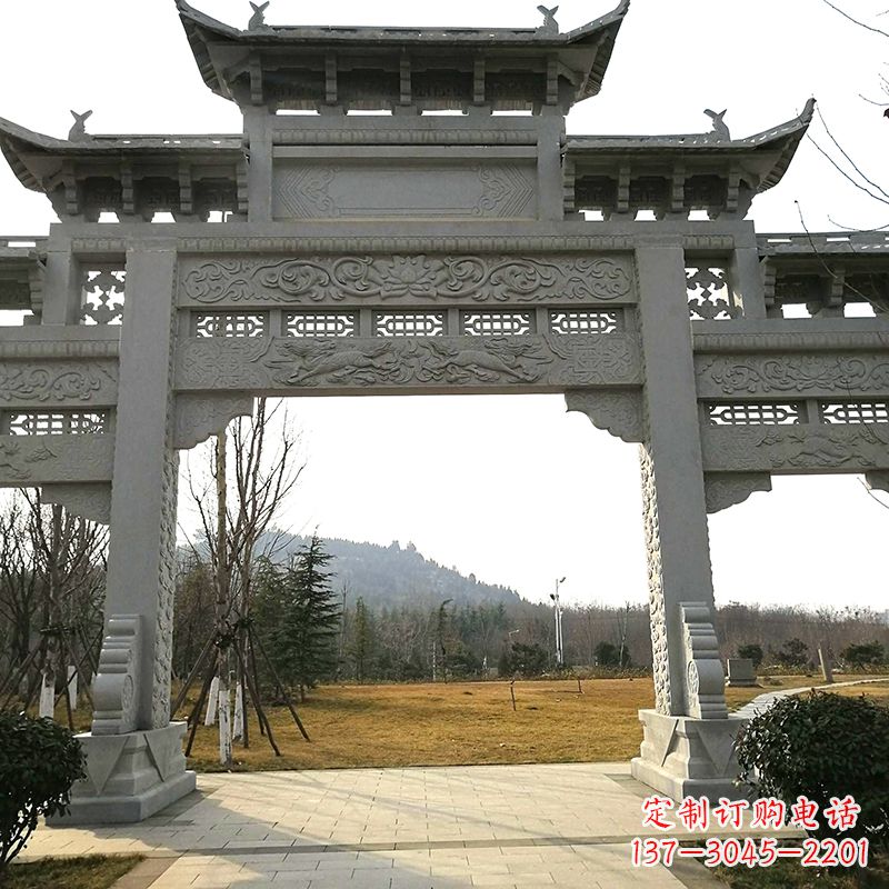 南阳中领雕塑:精致石牌坊雕塑