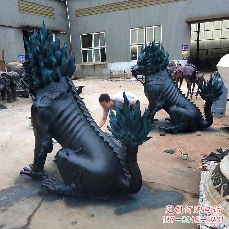南阳高端麒麟雕塑,定制一流雕塑品质