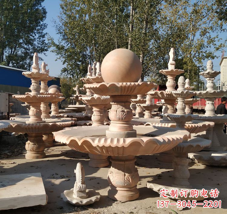 南阳中领雕塑砂岩喷泉雕塑
