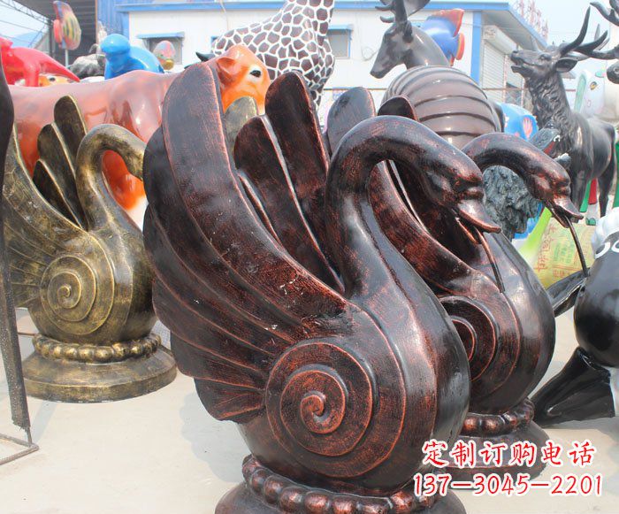 南阳喷水天鹅动物铜雕