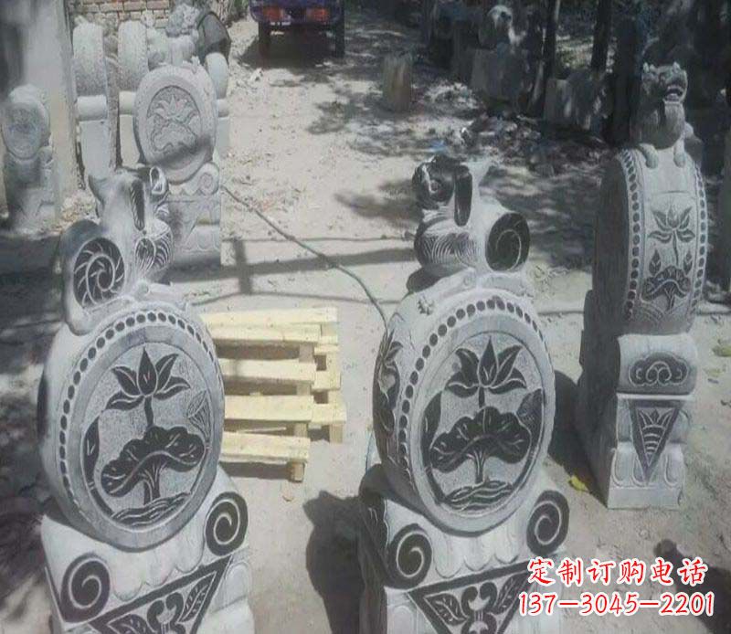 南阳貔貅抱鼓石招财石门墩石雕