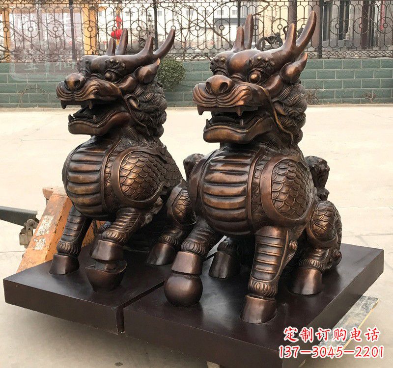 南阳高雅定制辟邪铜麒麟雕塑