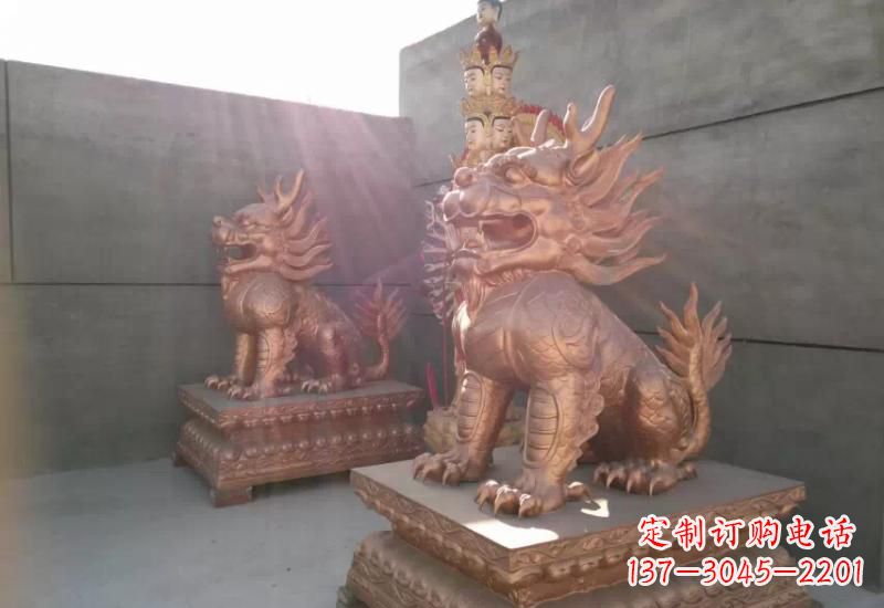 南阳拥有传统文化魅力的麒麟铸铜雕塑
