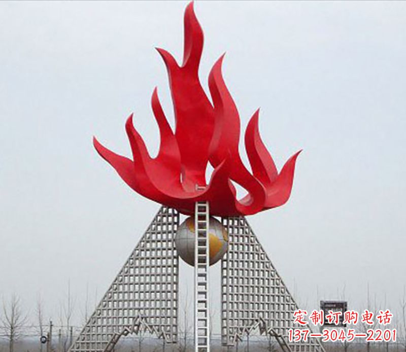 南阳金色火苗-优雅华贵的不锈钢景观雕塑