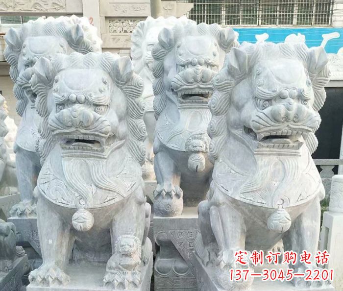 南阳企业景观装饰大理石狮子雕塑
