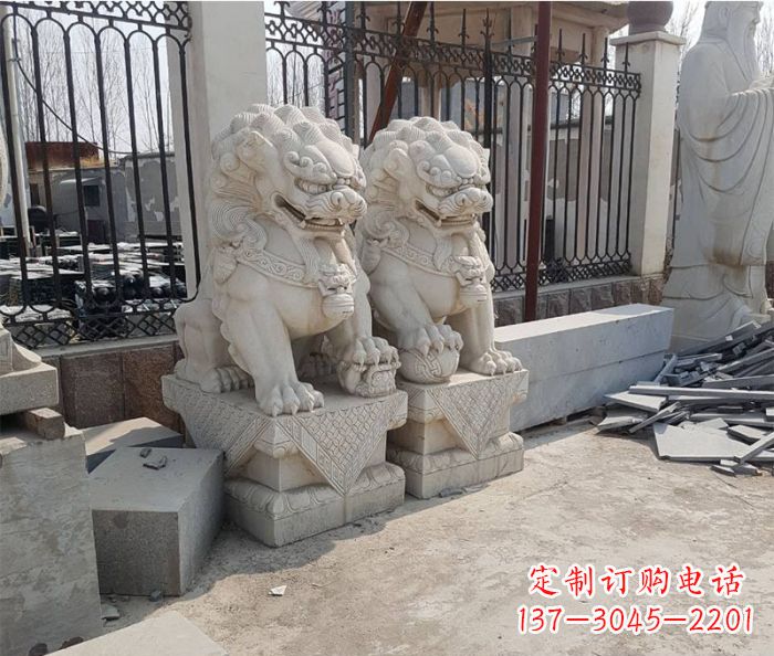 南阳大理石狮子雕塑,充满豪迈气派