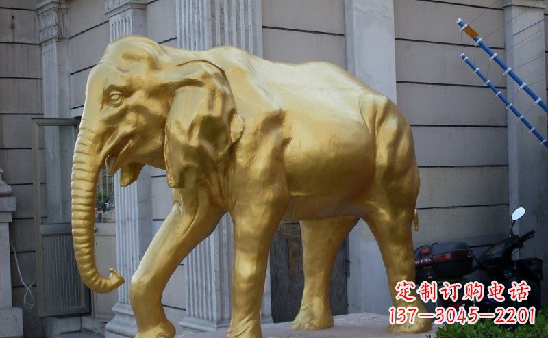 南阳企业门口大象铜雕 (2)