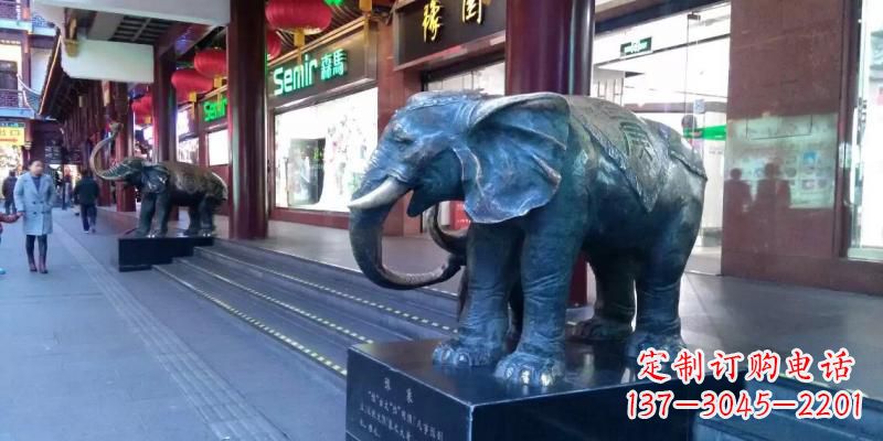 南阳精美大象铜雕,传承古代工艺