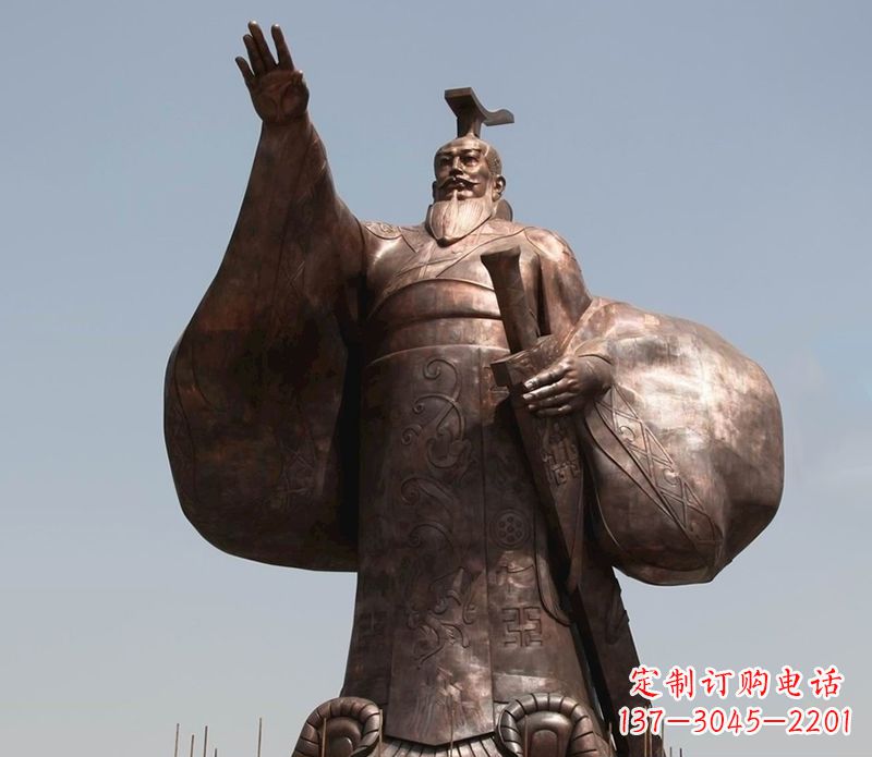 南阳秦始皇人物铜雕