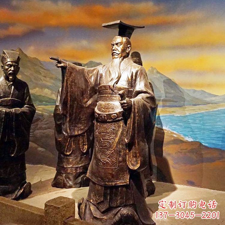南阳中领雕塑-精美秦始皇大型铜雕像