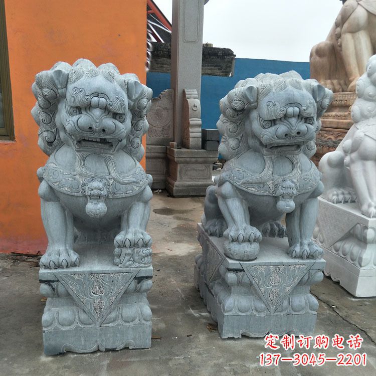 南阳精美的青石北京小狮子雕塑