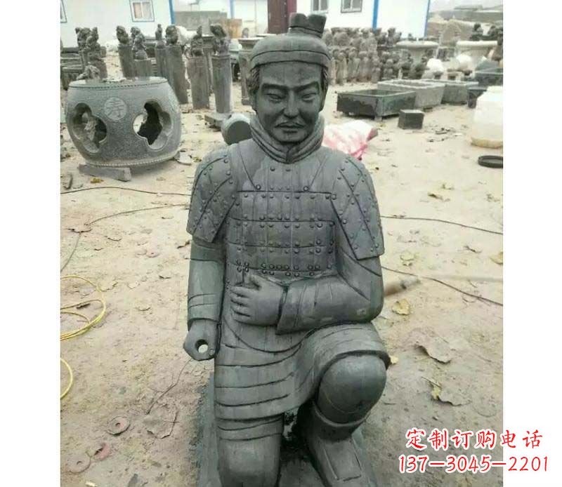 南阳青石仿古兵马俑雕塑