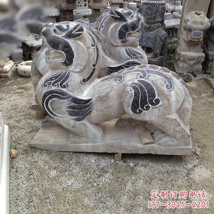 南阳手工精雕青石貔貅雕塑