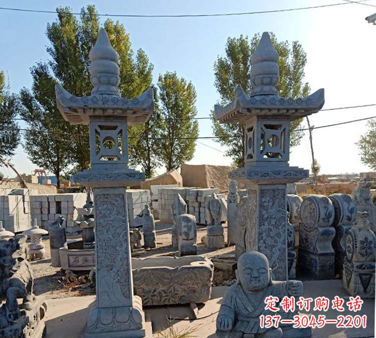南阳青石仿古石灯雕塑,精美实用