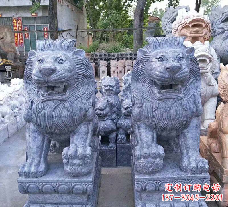 南阳青石仿古西洋狮子石雕