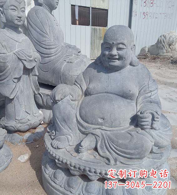 南阳青石仿古弥勒佛雕塑