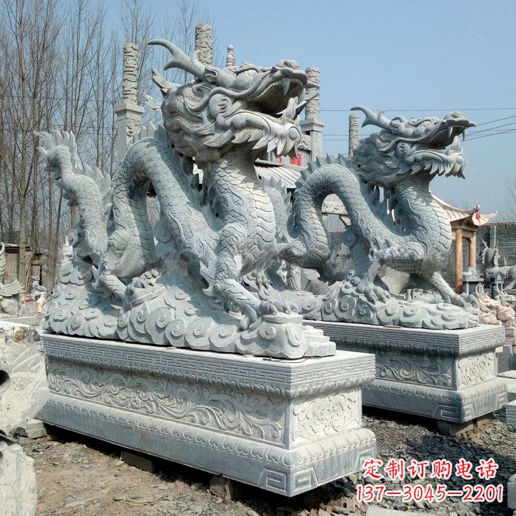 南阳传统工艺青石龙雕塑