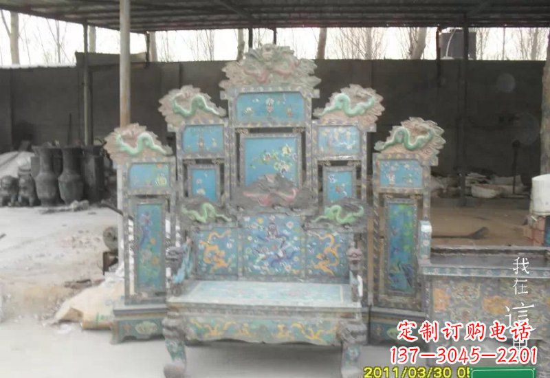 南阳青铜仿古龙椅雕塑