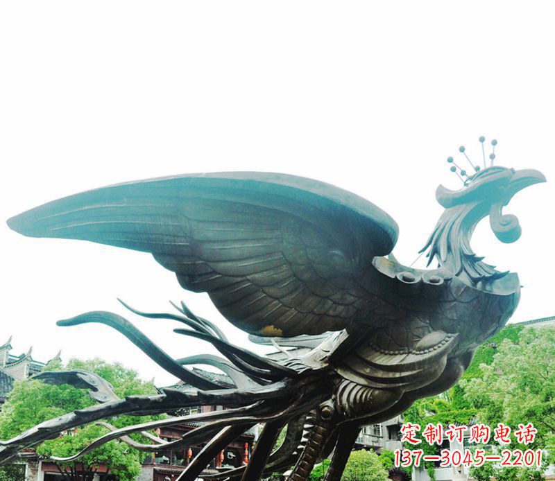 南阳青铜凤凰雕塑,传承古典魅力