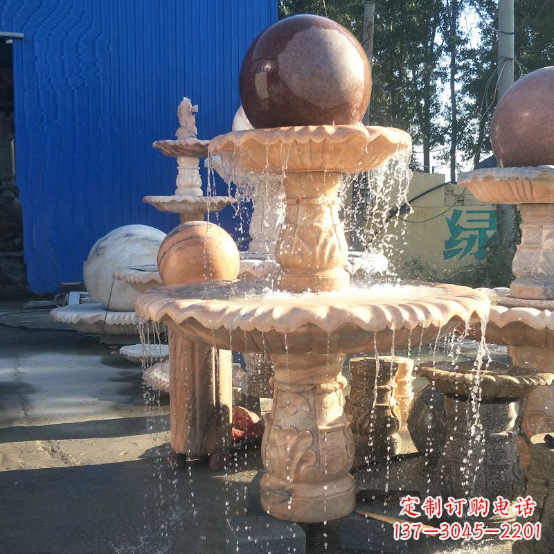 南阳曲阳风水球雕塑,营造财运亨通的好运符