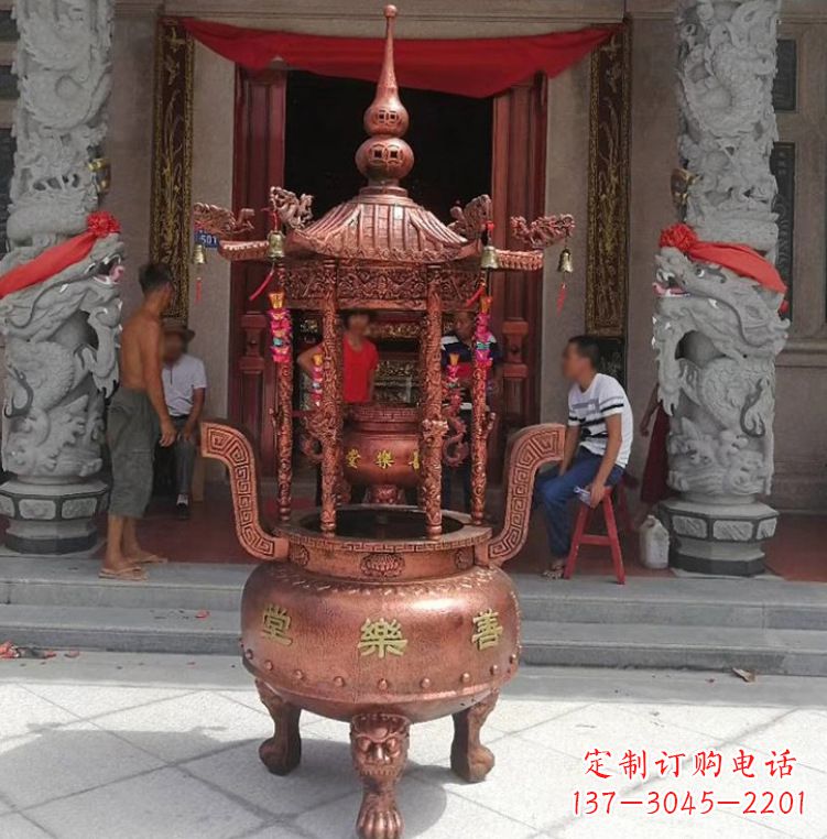 南阳精致全铜小香炉雕塑