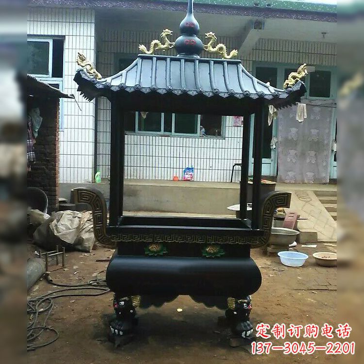 南阳中领雕塑精美全铜香炉古典雕塑