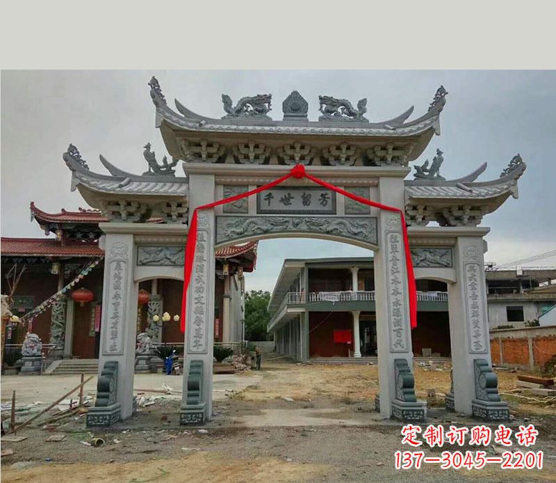 南阳以传统工艺为源的独特牌坊石雕