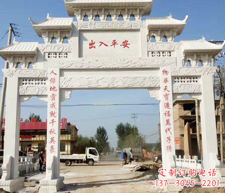 南阳三门石牌坊石雕艺术