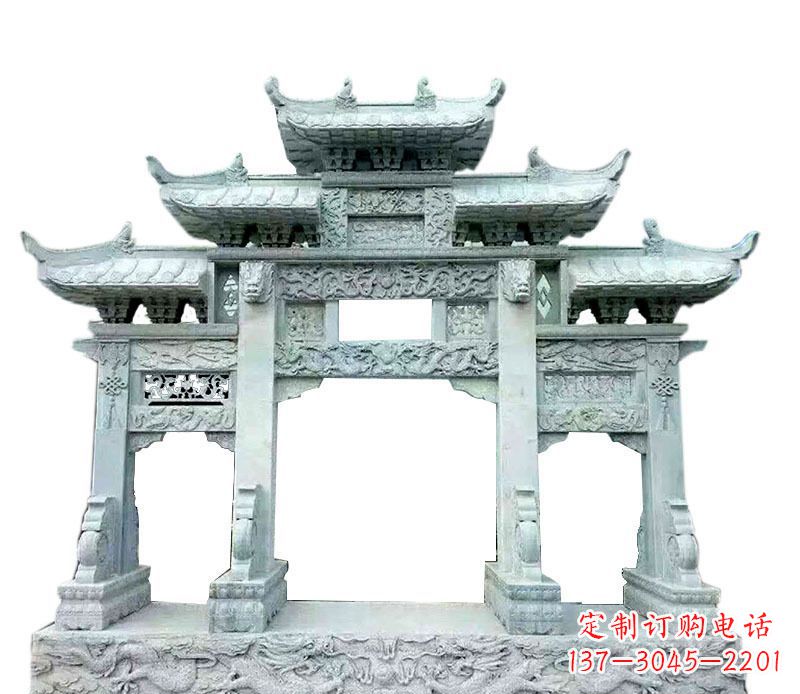 南阳中领雕塑仿古牌坊石雕定制