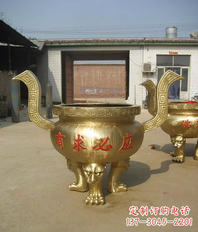 南阳三足香炉铜雕,装点你的寺庙