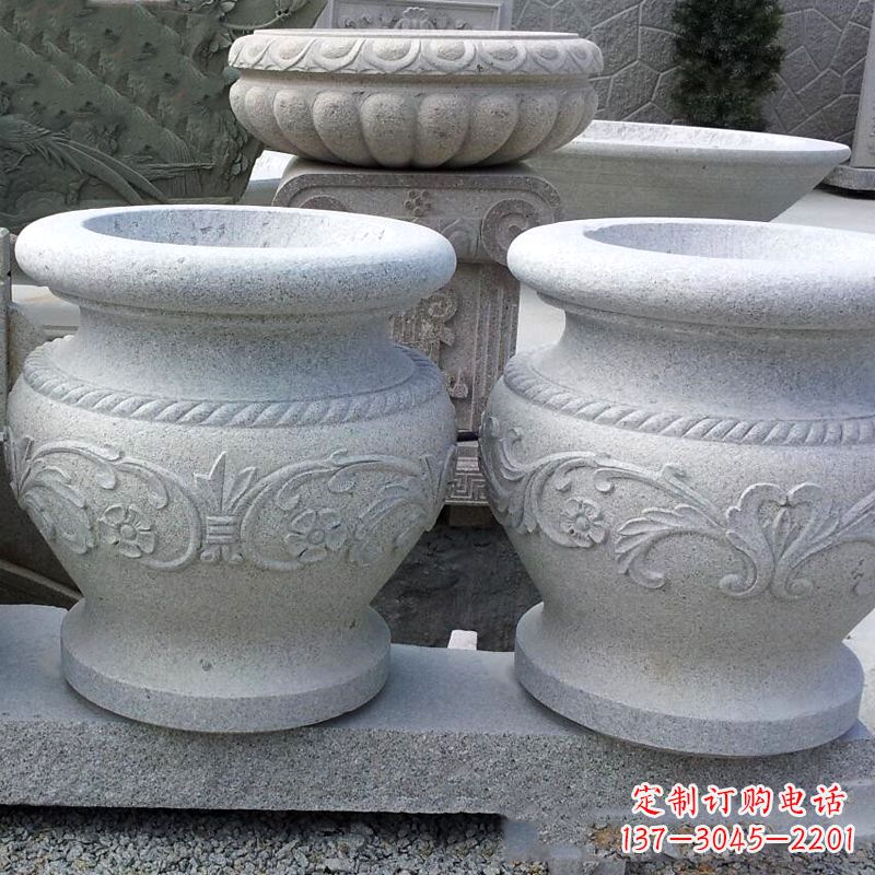 南阳砂岩花盆石雕,搭配室内装饰空间