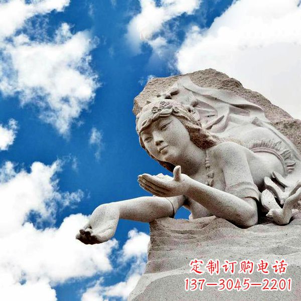 南阳传说中的精卫—大理石雕塑