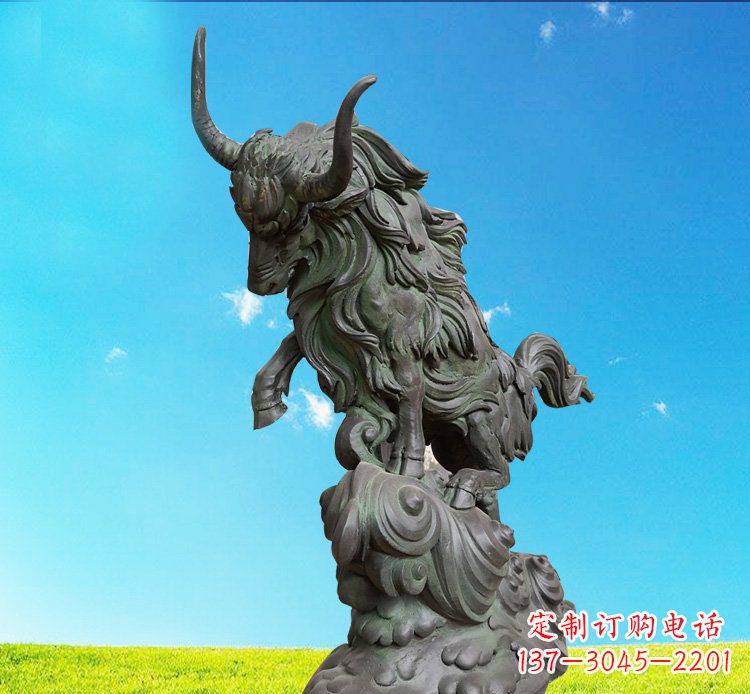 南阳中领雕塑神牛踏波铜雕