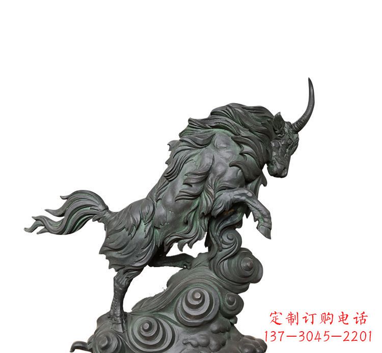 南阳神牛踏波绸缎精美铜雕