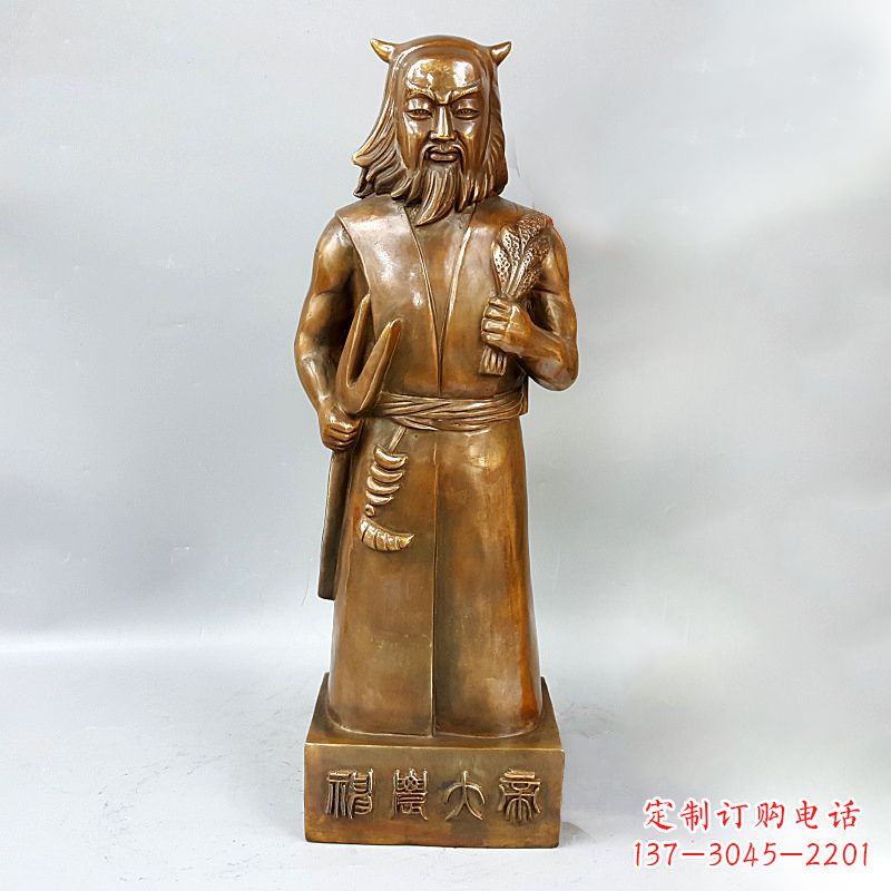 南阳尊贵的神农大帝铜雕塑