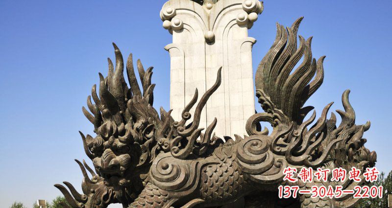 南阳中领雕塑:神兽火麒麟铜雕定制