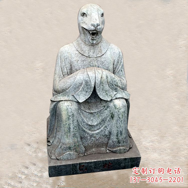 南阳精美的生肖蛇兽雕塑