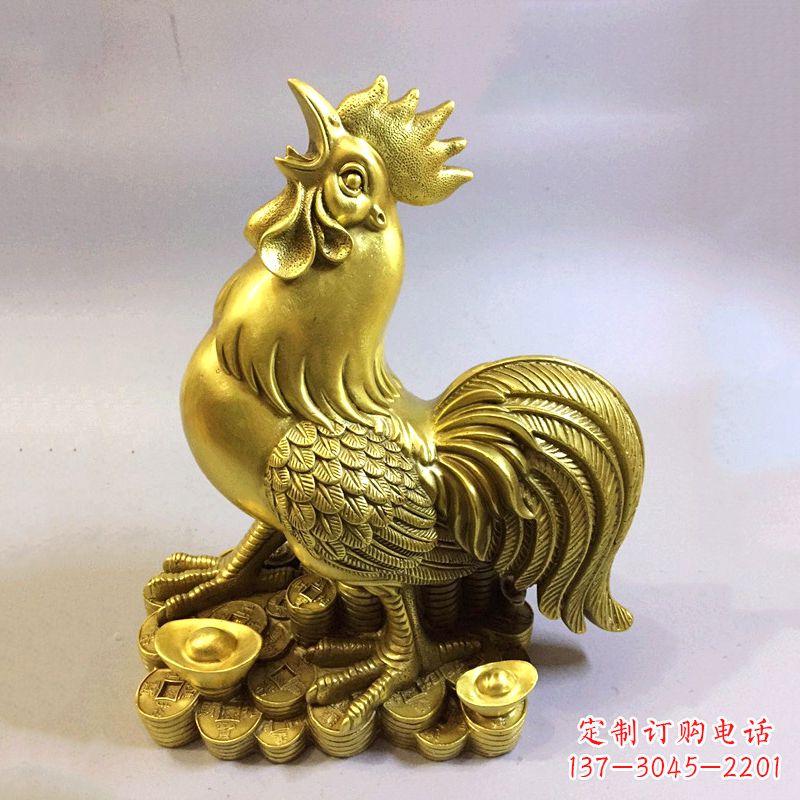 南阳风雅纯铜抓钱鸡雕塑