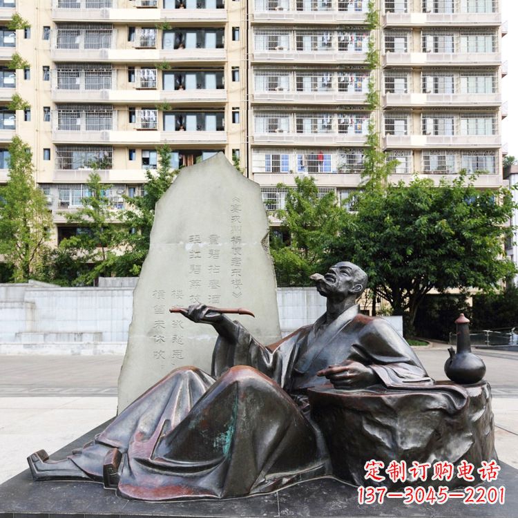南阳尊贵古朴的古代诗人情景雕塑——杜甫雕塑