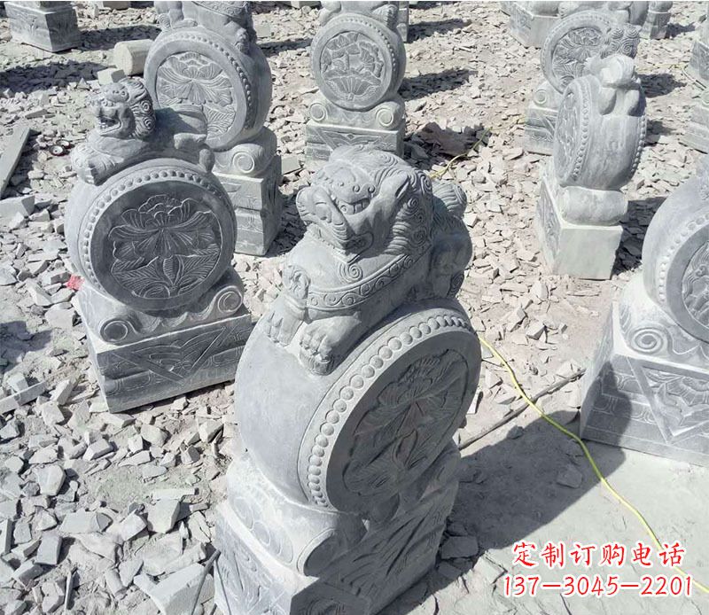 南阳狮子抱鼓石招财门墩石雕,尊贵大气典雅