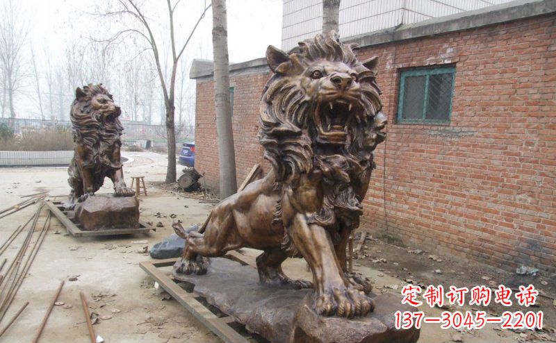 南阳狮子企业动物铜雕