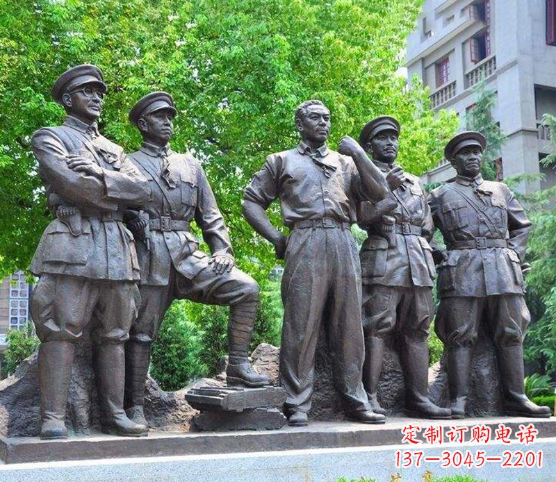 南阳名人元帅铜雕,让你永久记住他们
