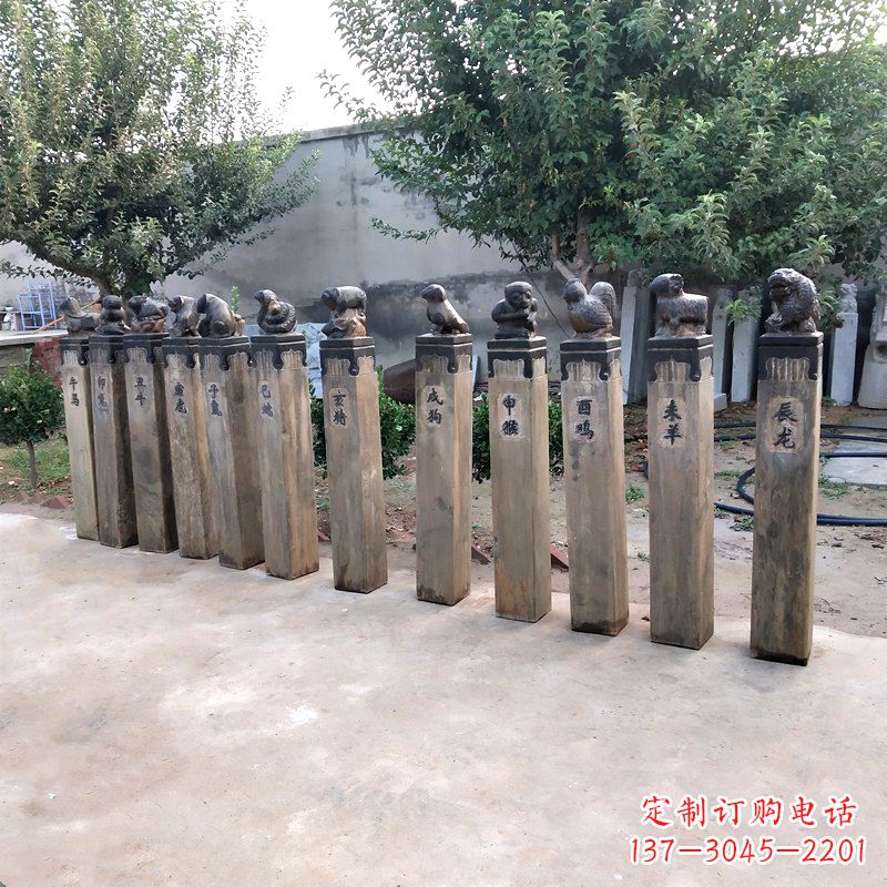 南阳「十二生肖拴马桩」雕塑——让您的屋前更加精致
