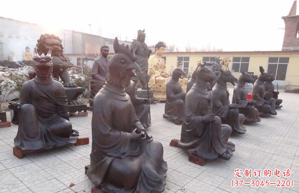 南阳定制十二生肖头像铜雕