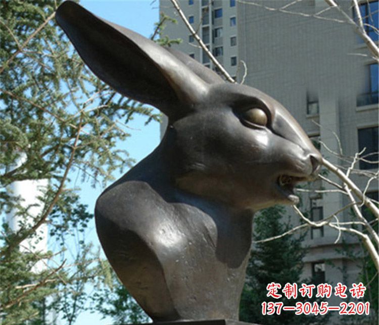 南阳十二生肖兔首铜雕塑